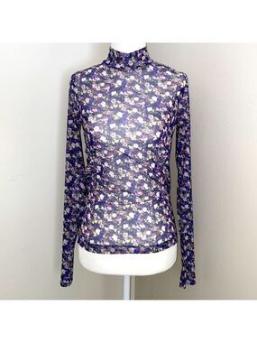 Levi’s floral mesh sheer turtleneck